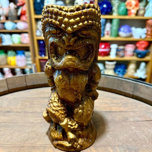Smuggler's Cove Kuhiko Tiki Mug Special Gold Glaze #10/18 Crazy Al Tiki Farm Ltd - Picture 3 of 7